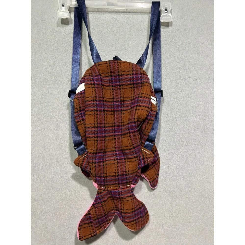 Homer Whales mini Backpack Handmade upcycled Fish zip close Abigail Kokai Alaska